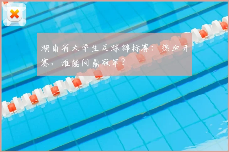 湖南省大学生足球锦标赛:热血开赛,谁能问鼎冠军?